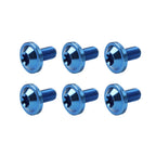 Set of 6 Blue Titanium Alloy M5x25mm Torx Head Bolts for Bike Motor
