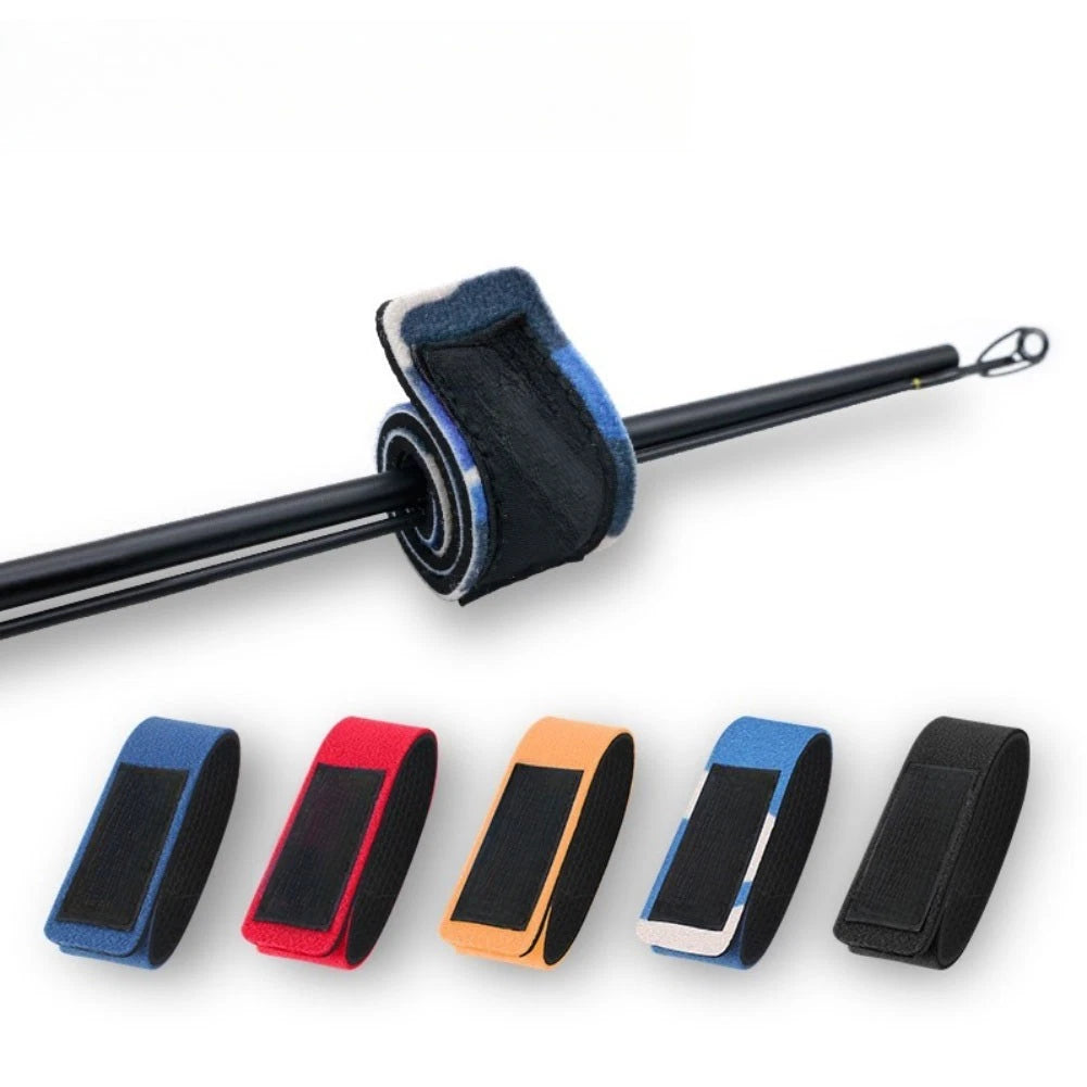 Set of 5 Colorful Fishing Rod Binding Straps for Secure Storage