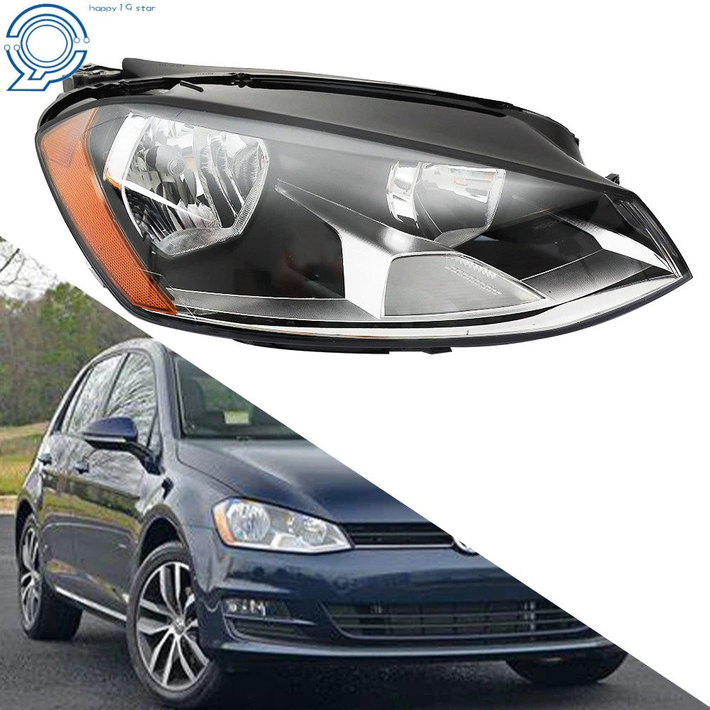 Headlight for Volkswagen Golf MK7 (2015–2017) Halogen Right Side