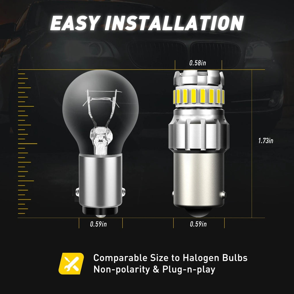 2X 1156 LED Reverse Backup Light Bulb 1200LM 6500K for Autoone