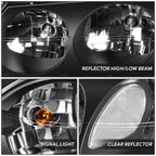 Pair of Headlights for Chevy Impala (2000–2005) - Black Housing, Clear Lens