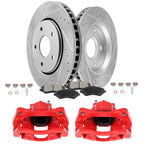 Front Brake Caliper Kit with Ceramic Pads and Drilled Rotors for Dodge Grand Caravan