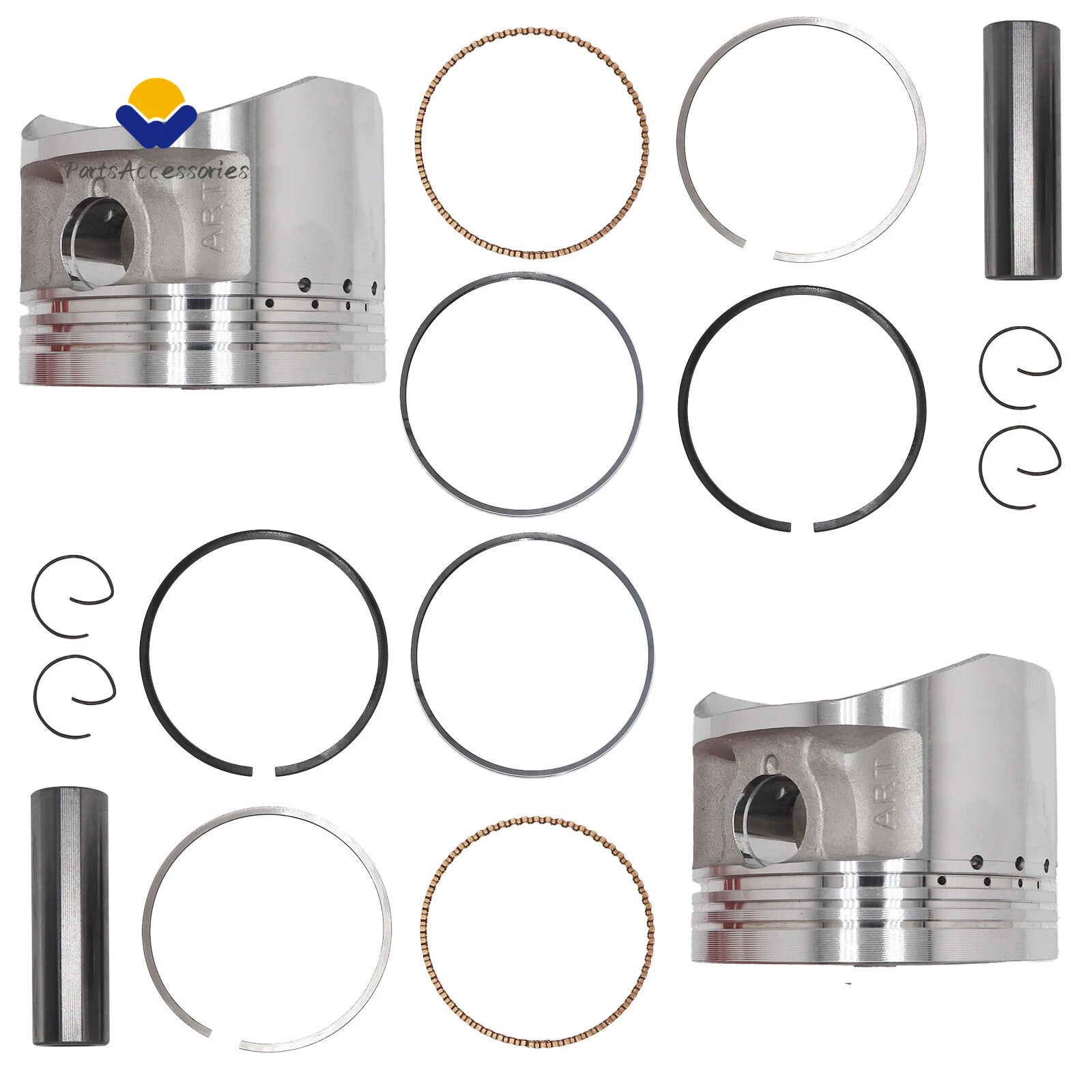 2X Crankshaft Engine Piston for Yamaha XV750 (1981–1983, 1988–1997)