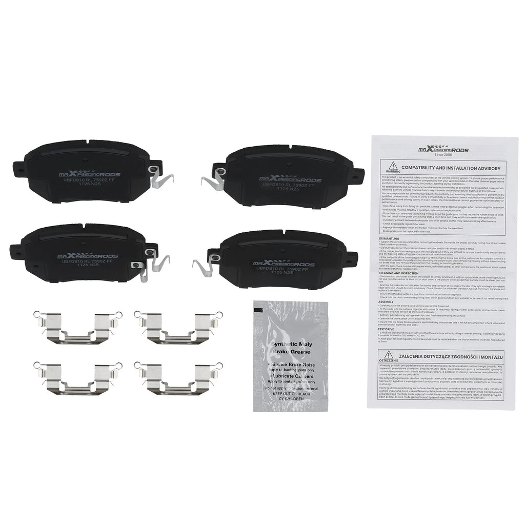Front Ceramic Brake Pads Set for Nissan Altima/Maxima (2004-2006)