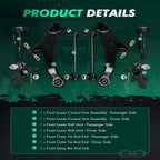 8Pcs Front Lower Control Arm w/ Ball Joints for Toyota Camry (2012–2017)
