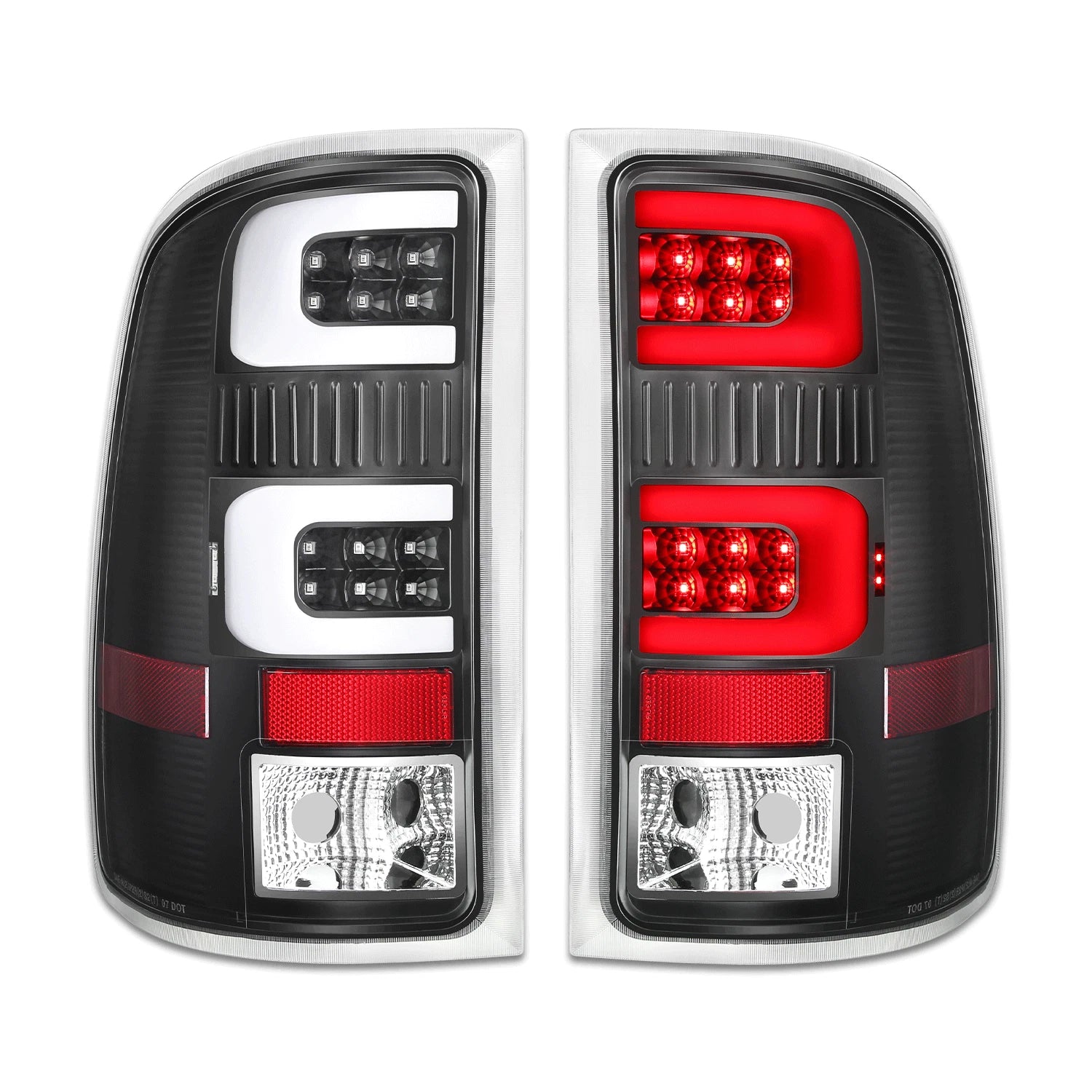 LED C-Tube Bar Tail Brake Light Lamp for GMC Sierra 1500 2500 HD (2007–2014)