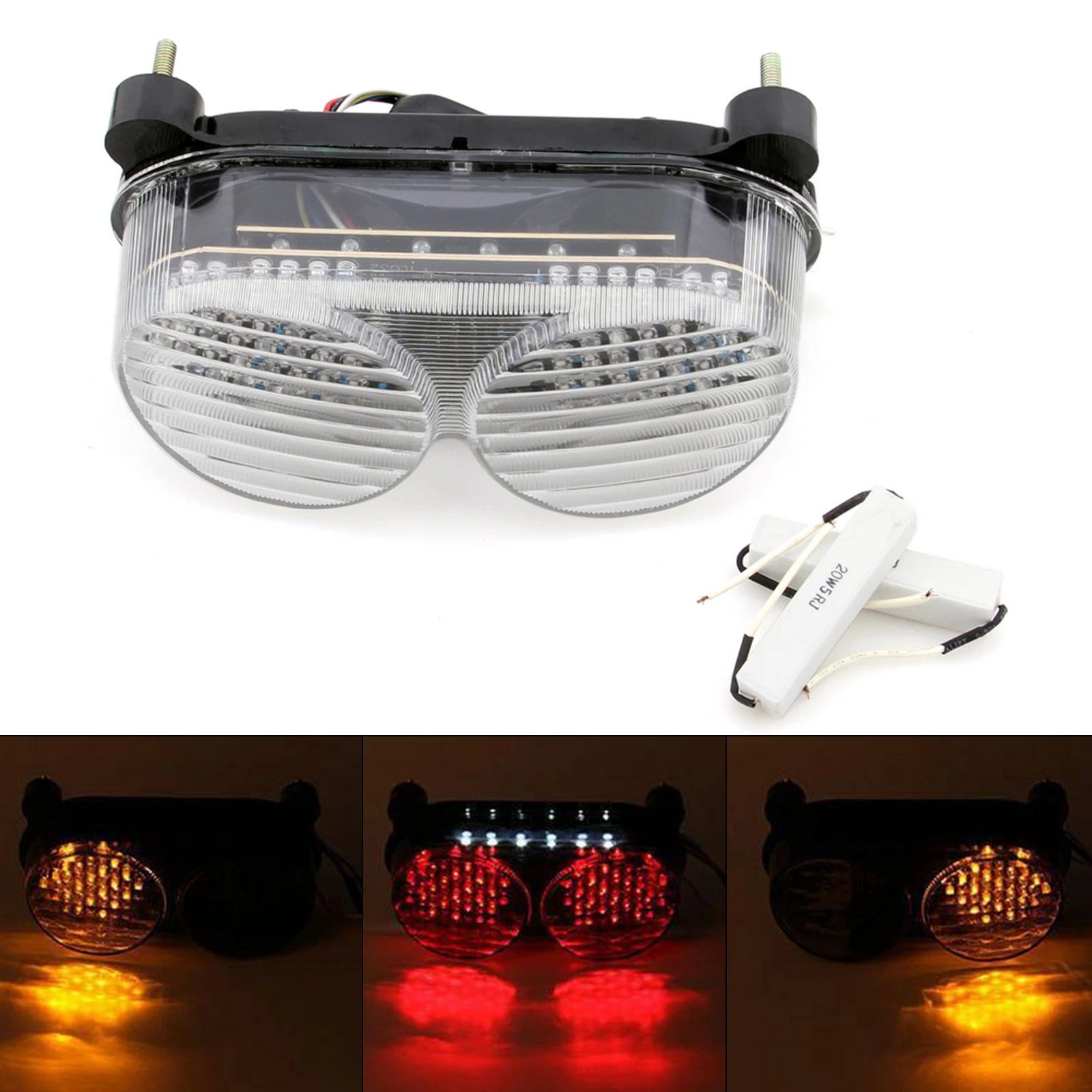 Integrated LED TailLight Turn Signals for Kawasaki ZX6R ZX9R ZX900 ZZR600 (1995–2009)