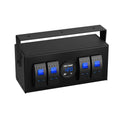 4 Gang Rocker Switch Box 12V/24V ON Off w/ Voltmeter for Boat Car RV SUV