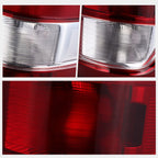 Set of 2 Tail Brake Lights for Ford F150 XL (2021–2024) Red Lens Chrome Housing