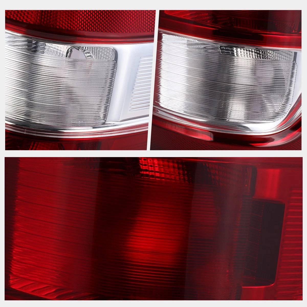Set of 2 Tail Brake Lights for Ford F150 XL (2021–2024) Red Lens Chrome Housing