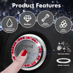 Shiny Red Crystal Push to Start Button for Car SUVs Vans (Universal 2000-2025)