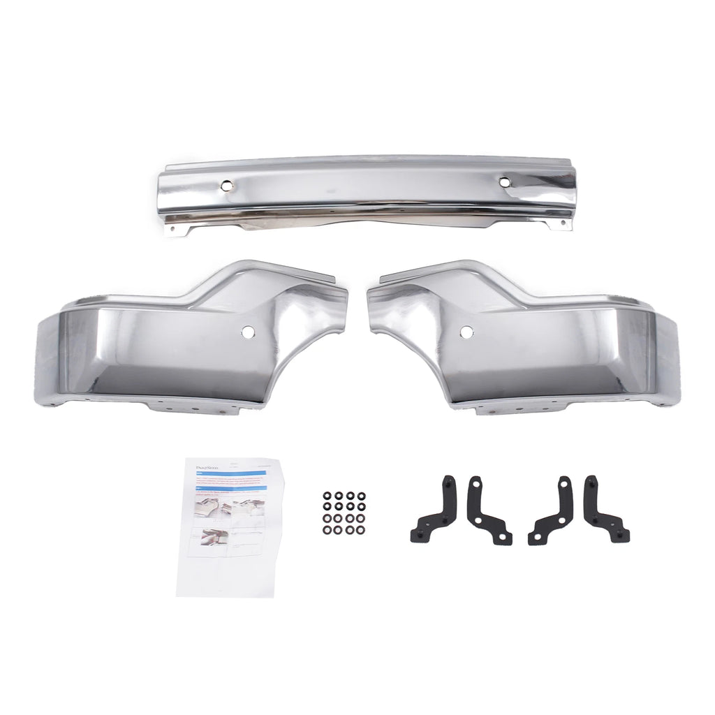 Chrome Steel Front Bumper for GMC Sierra 1500 (2019–2021) w/ Park Sensors
