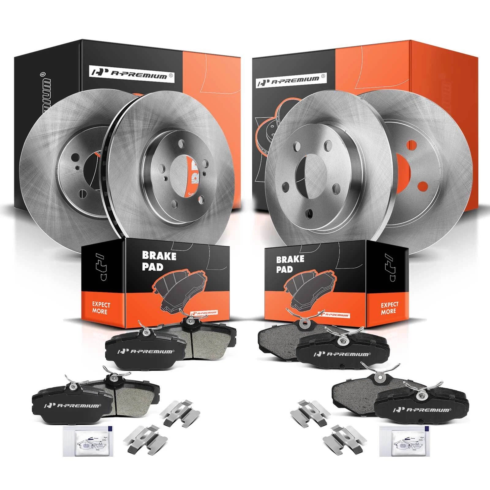Set of 4 Disc Brake Rotors & Ceramic Pads for Ford Taurus (1996–1999)