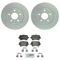 Set of 2 Rear Solid Rotors & Semi-Metal Disc Brake Pads for Audi A4