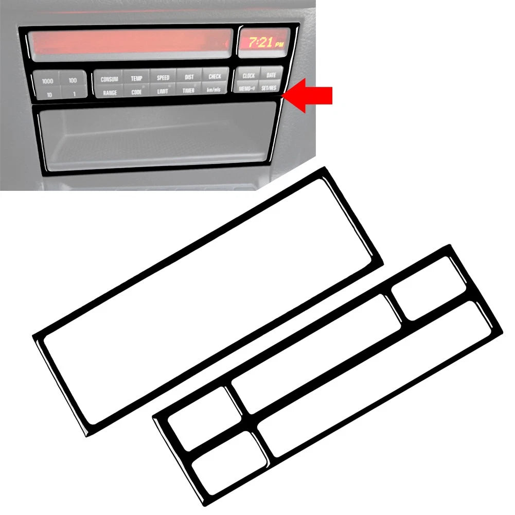 Console Radio CD Panel Cover Trim for BMW 3 Series E36 (1991–1999) Piano Black