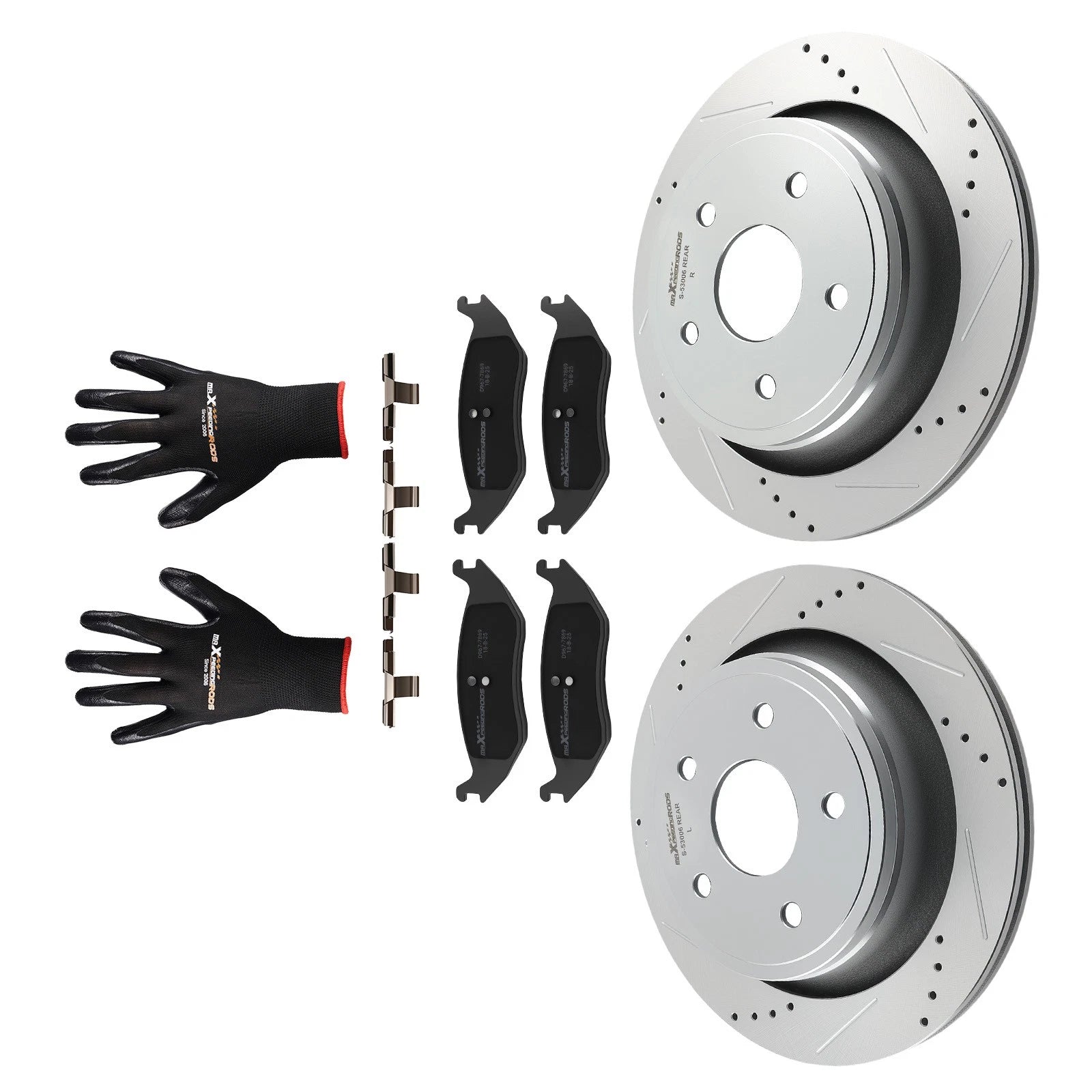 Rear Brake Disc & Ceramic Brake Pads Kit for Dodge Durango (2004–2009) S-53006 P-967