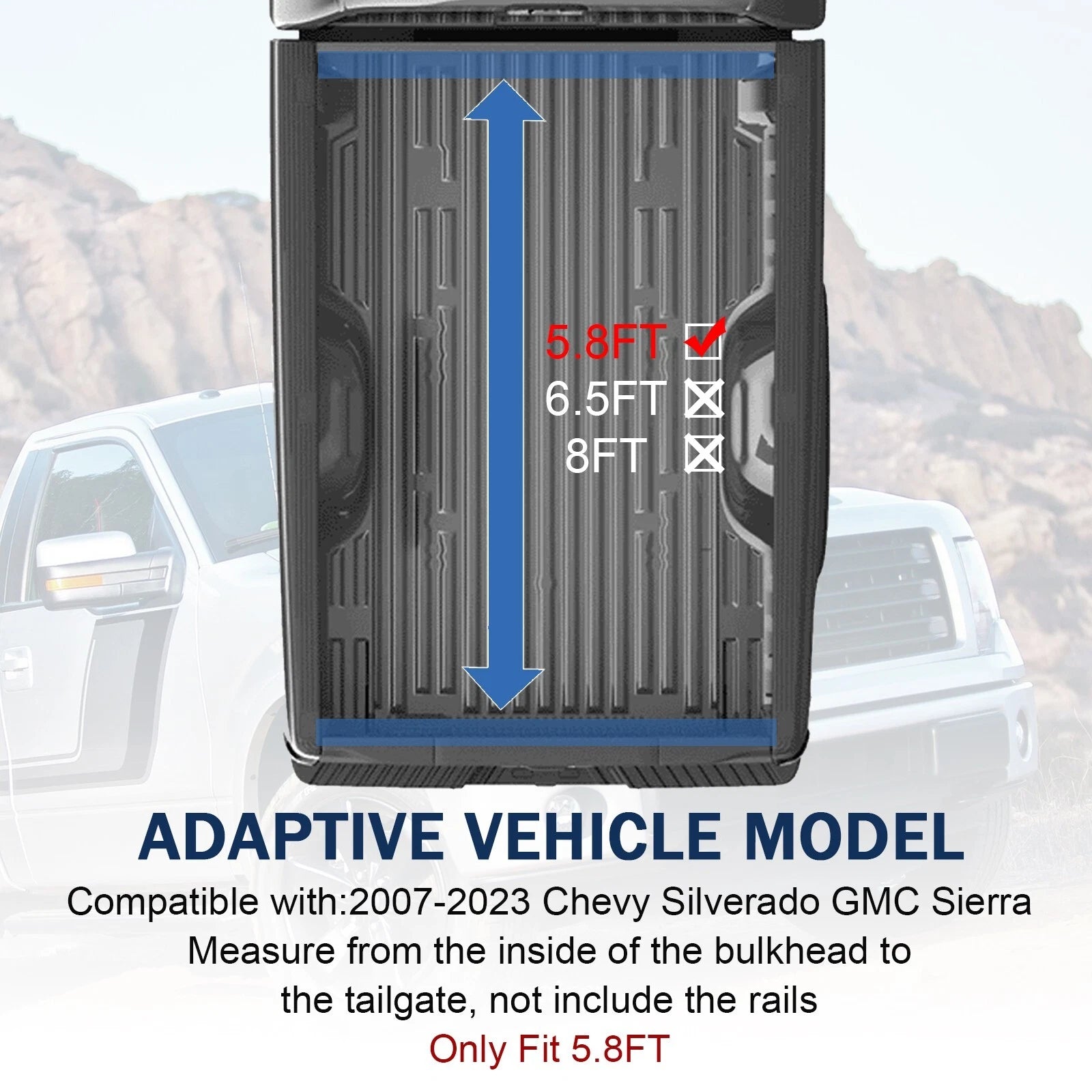 Soft Roll Up Tonneau Cover for Chevy Silverado/GMC Sierra 1500 (2007–2023)