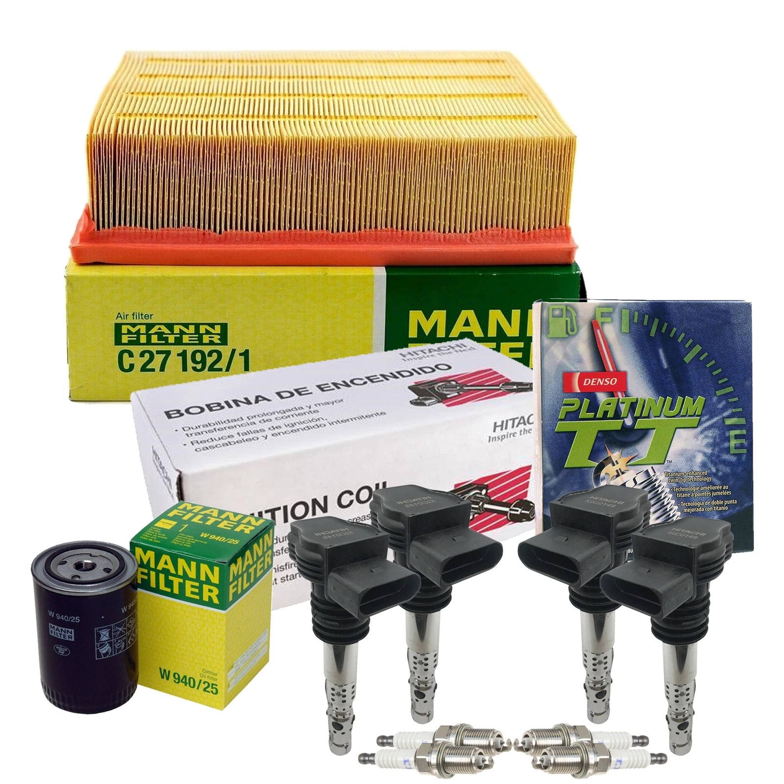 Set of 4 Platinum TT Spark Plugs for Audi (Hitachi, Denso)