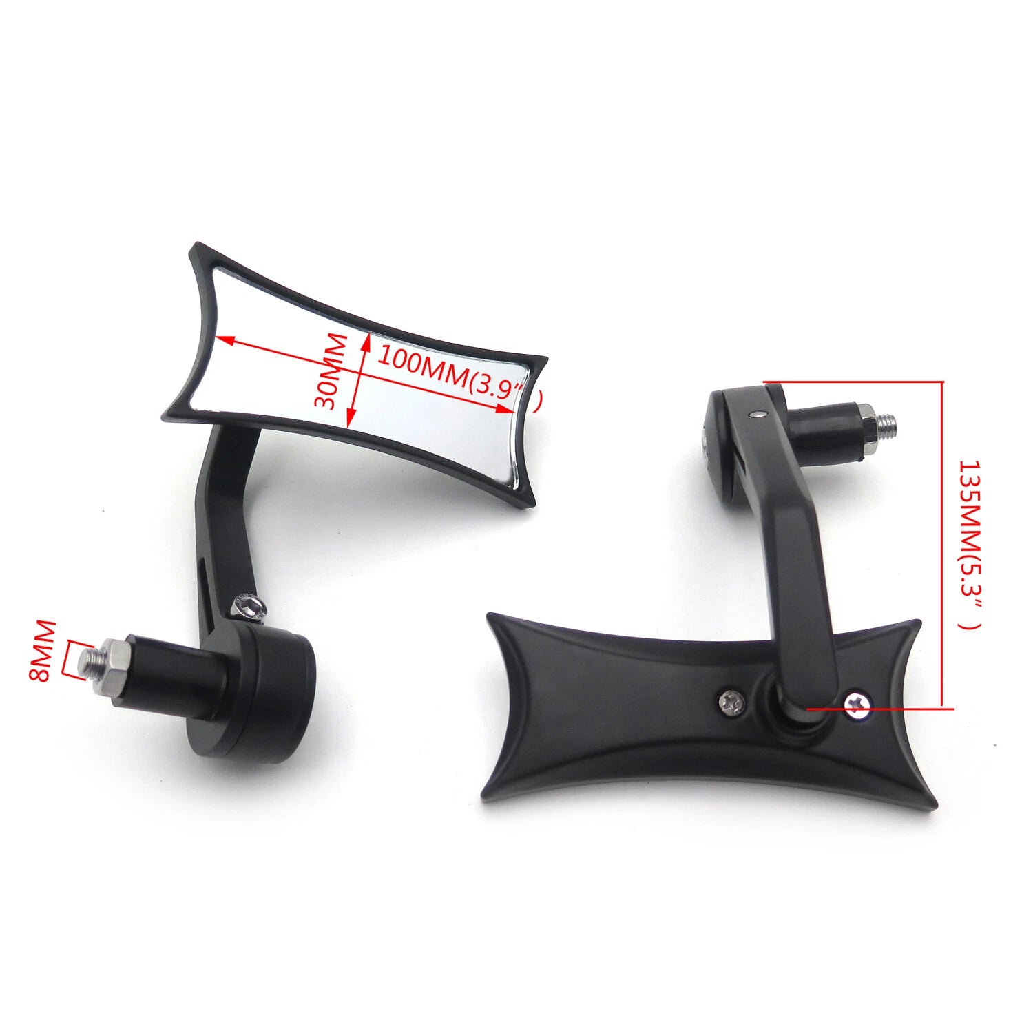 Racing Mirrors for Honda Suzuki Kawasaki Yamaha (7/8" 1" 22mm 25mm)