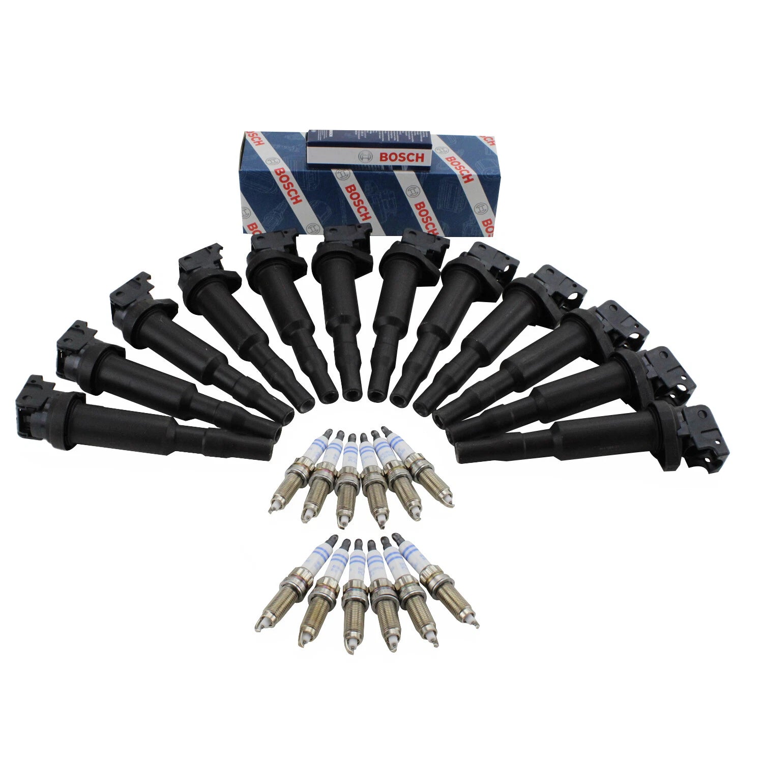 Set of 12 Ignition Coils & Spark Plugs for BMW 760Li (F02, 2004–2015)
