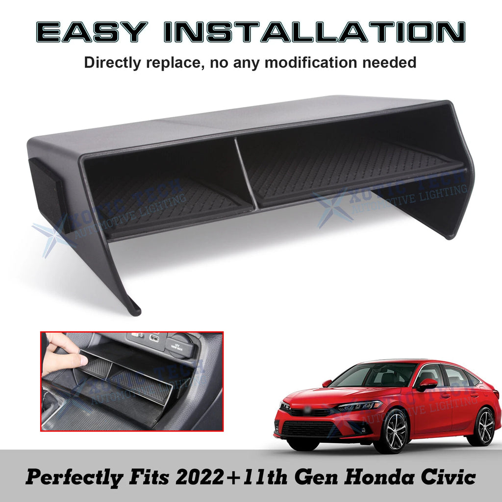 Black Inner Center Console Organizer Storage Box for Honda Civic (2022-2026)