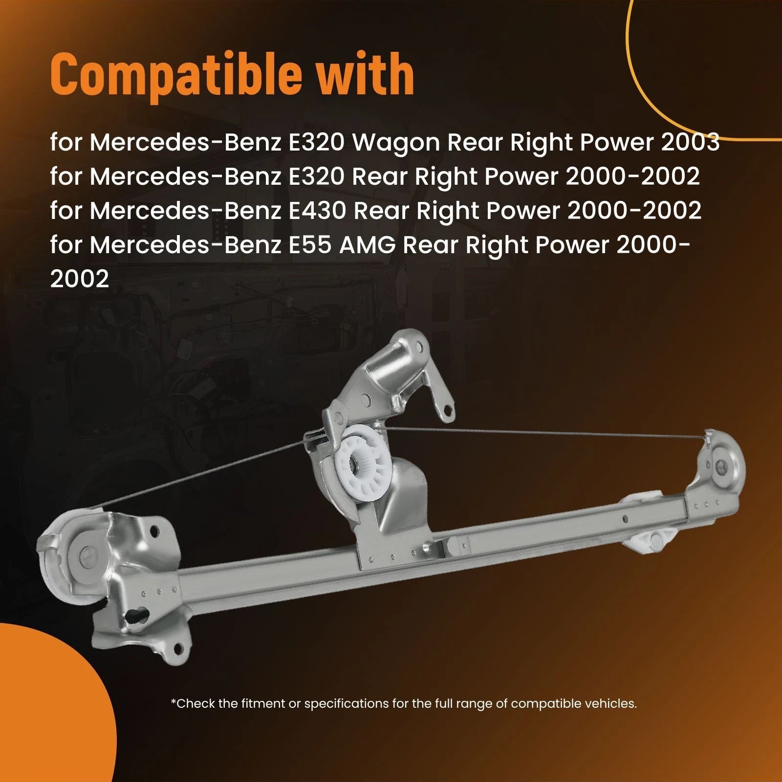 Power Window Regulator Rear Right for Mercedes E420 E430 (1997–2002) 740453