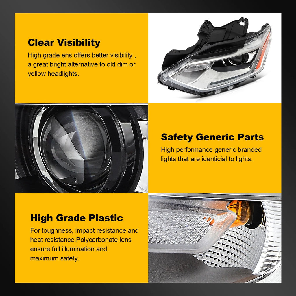 Driver Side Headlight for Chevrolet Traverse (2018–2021) Chrome Amber Projector
