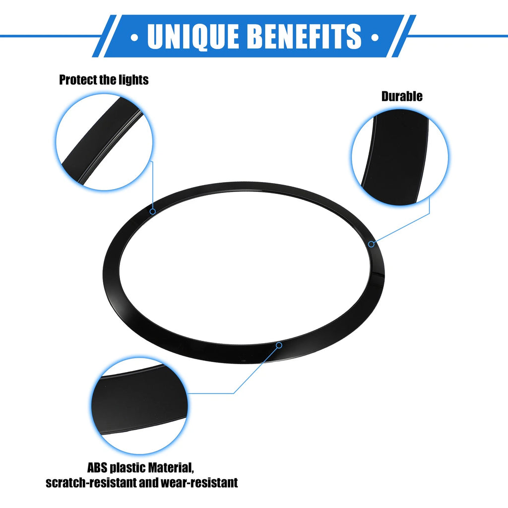 Pair Front Side Headlight Trim Rings for BMW Mini F55 F56 F57 (2014–2021) Black