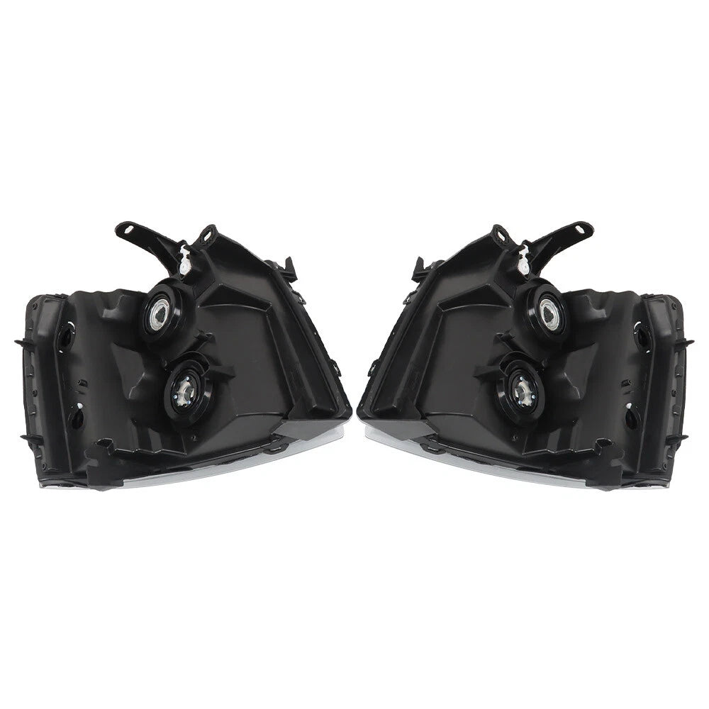 Set of 2 Black Headlights for Chevy Silverado 1500 2500/3500HD (2007-2014)