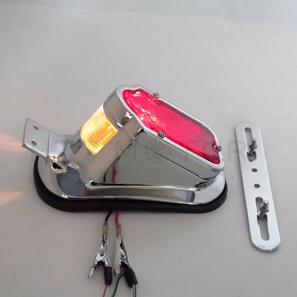 Chrome Tombstone Skull Flame Maltese Cross Brake Tail Light for Harley