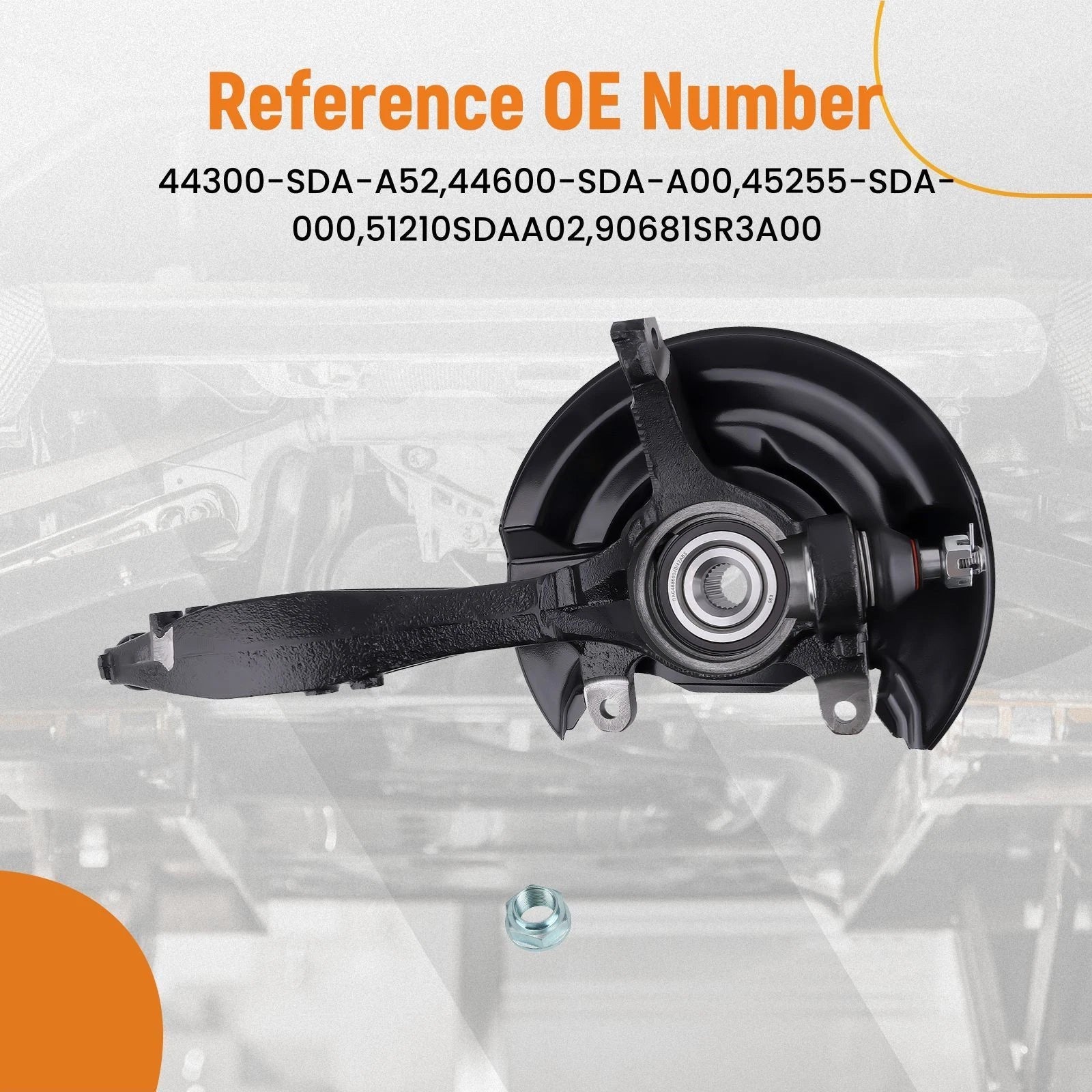 Front Right Steering Knuckle & Wheel Hub Bearing for Honda Accord