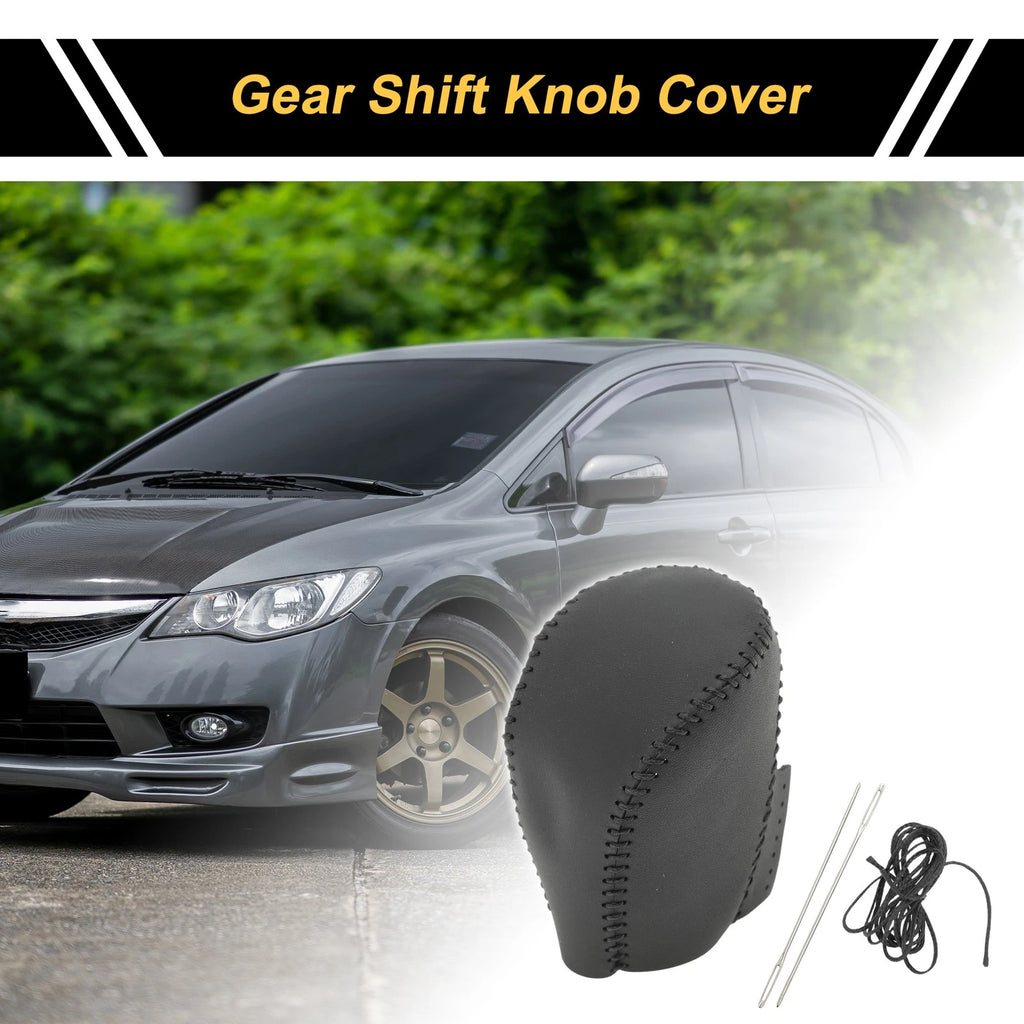 1 Pc Gear Shift Knob Cover for Honda Civic (2016–2021) Black Faux Leather