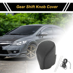 1 Pc Gear Shift Knob Cover for Honda Civic (2016–2021) Black Faux Leather