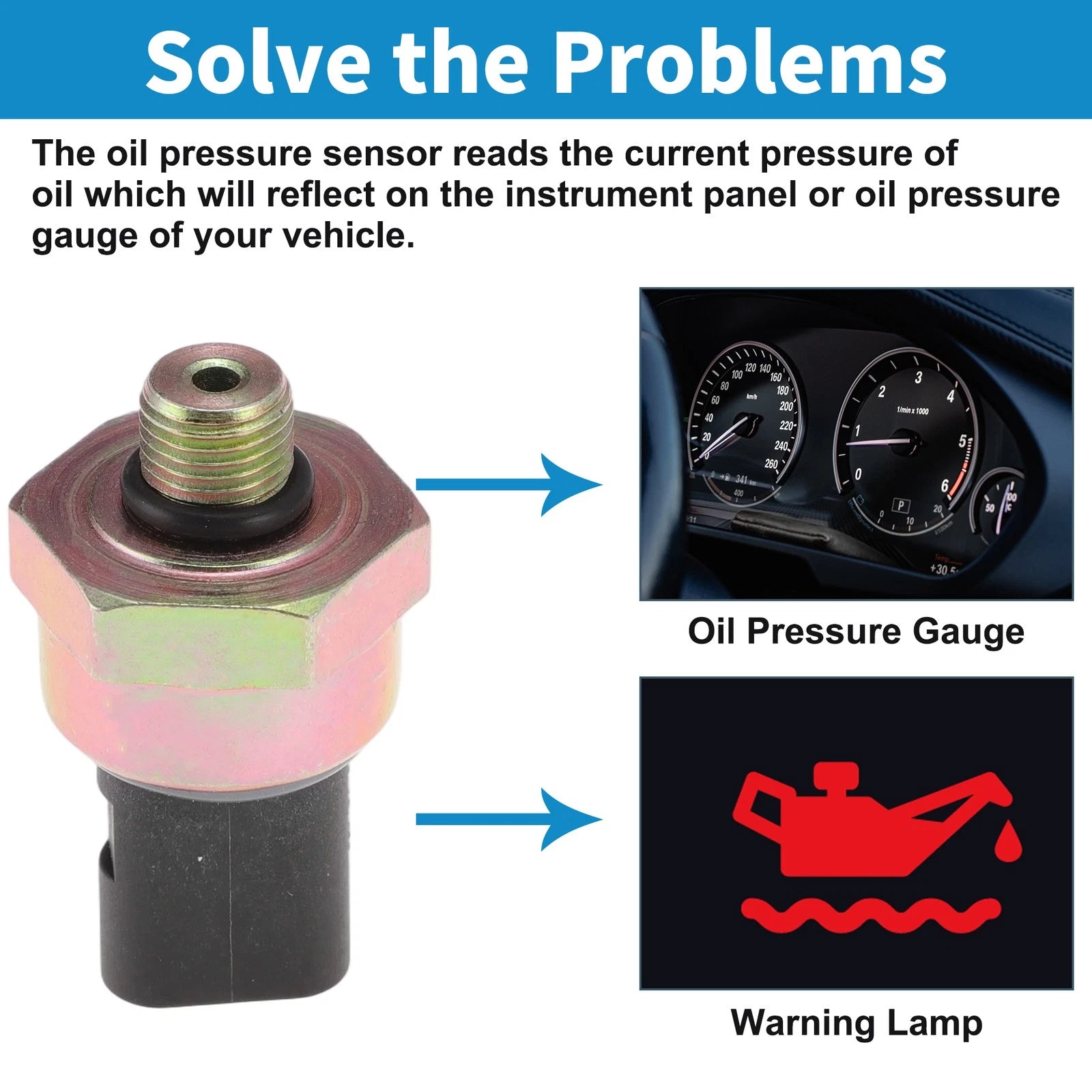 1 pcs Engine Oil Pressure Sensor No.12618647488 for BMW 330I (2019–2021)