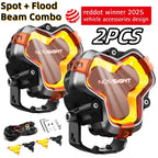 2X 3" LED Work Pod Lights Bar Spot + Flood Combo for Off Road (6000K)