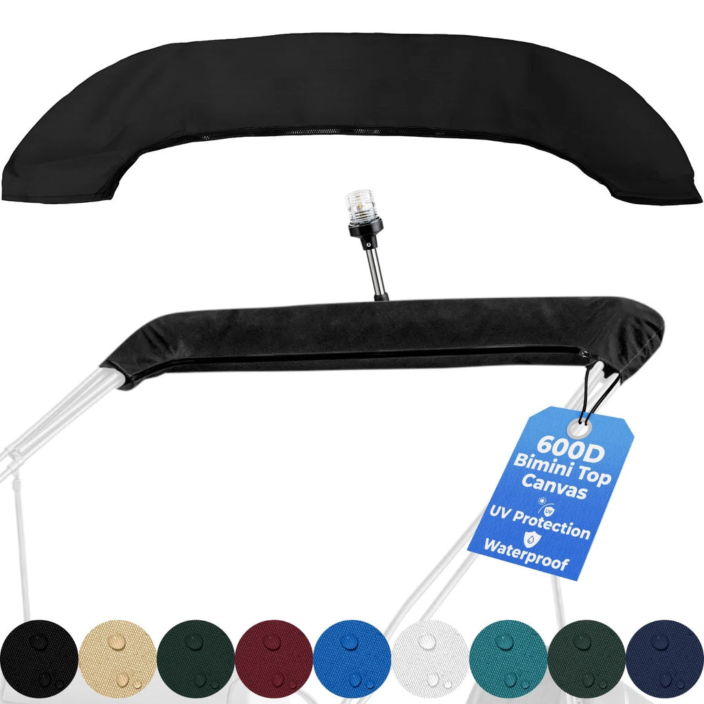 Bimini Top Storage Boot Cover for Boat (Weatherproof, 9 Colors, Light Hole)