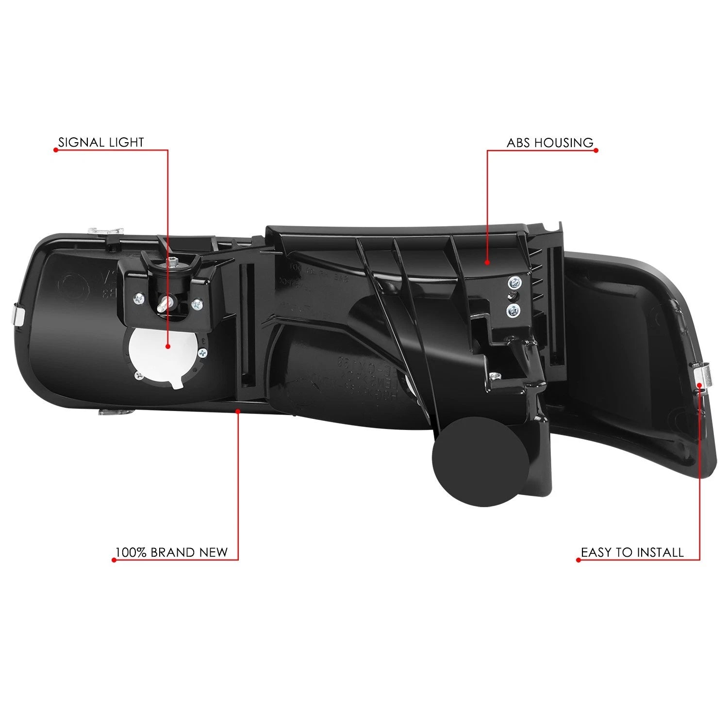 Pair of Headlights for Chevy Silverado (1999–2002) - Black Housing, Clear Lens
