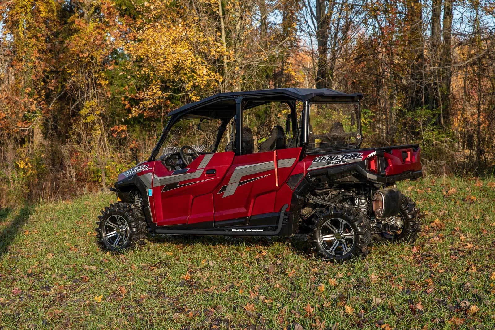 Heavy Duty Rock Slider Nerf Bars for Polaris General 4 (2017–2023) - Black