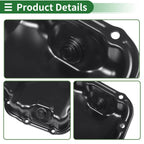 1 Pc Engine Oil Pan MD369654 for Mitsubishi Lancer (2002–2007) Iron Black