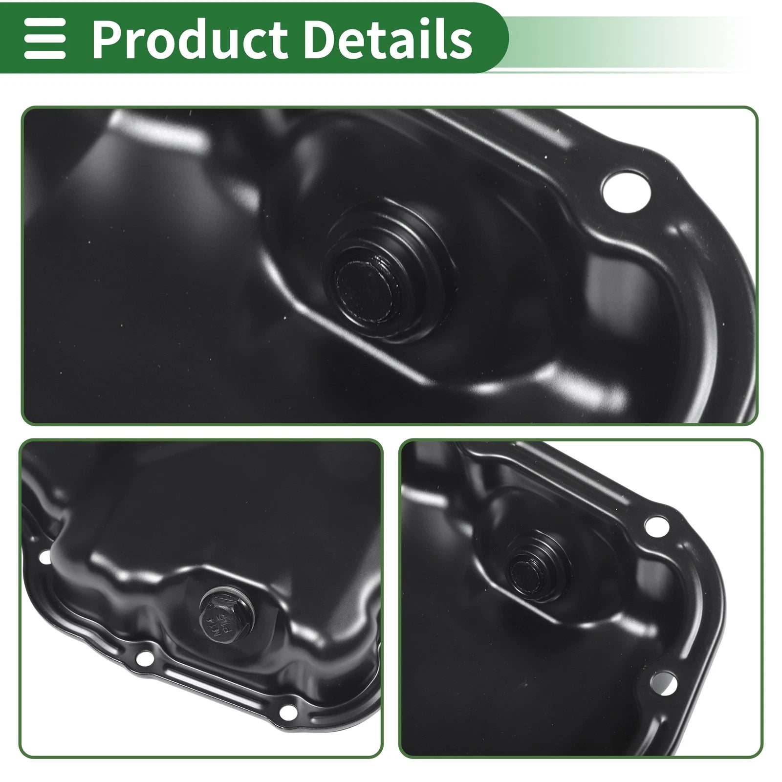 1 Pc Engine Oil Pan MD369654 for Mitsubishi Lancer (2002–2007) Iron Black