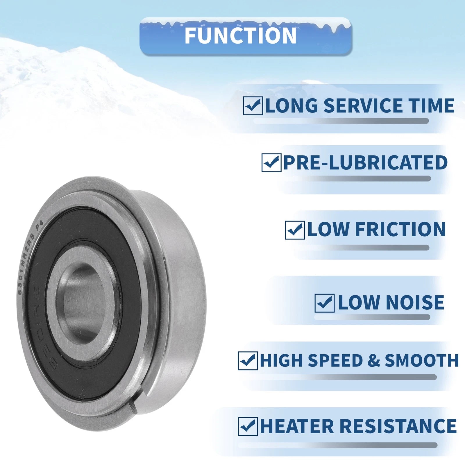 6301NR2RS Deep Groove Ball Bearings for Various Applications (12x37x12mm)