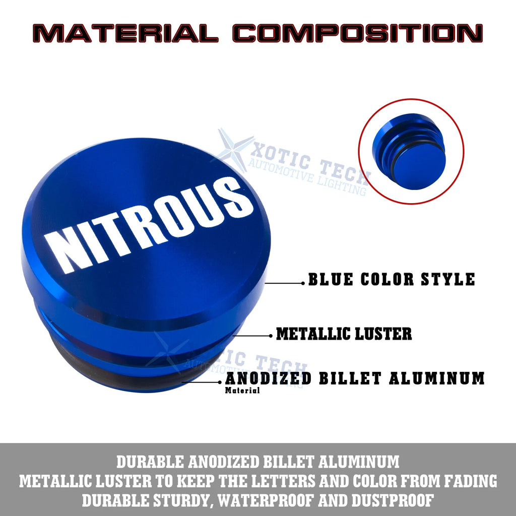 Blue Billet Aluminum Nitrous Cigarette Lighter Plug Cover for Car (Universal)