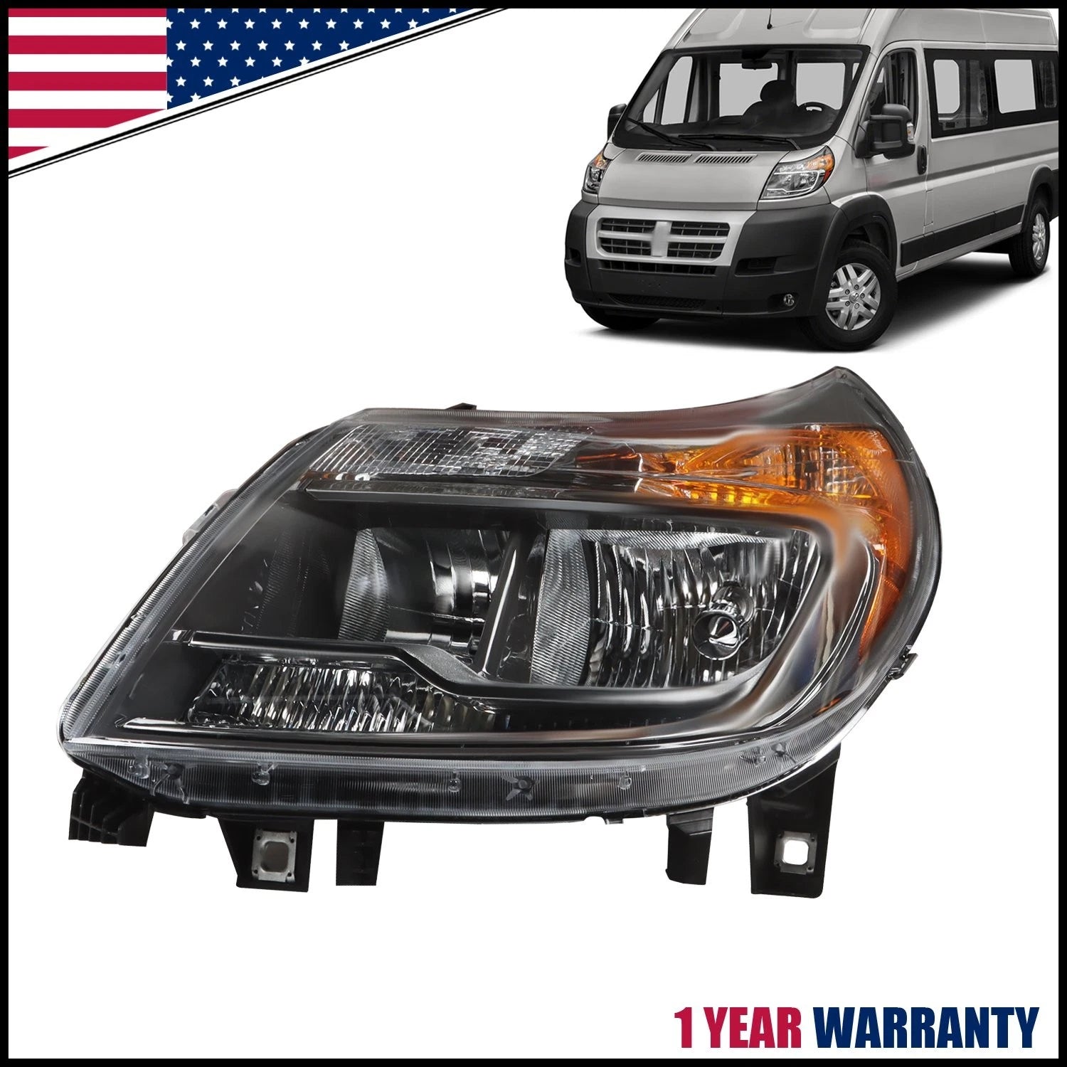 Headlight for Dodge Ram Promaster (2014–2022) Driver Left Side