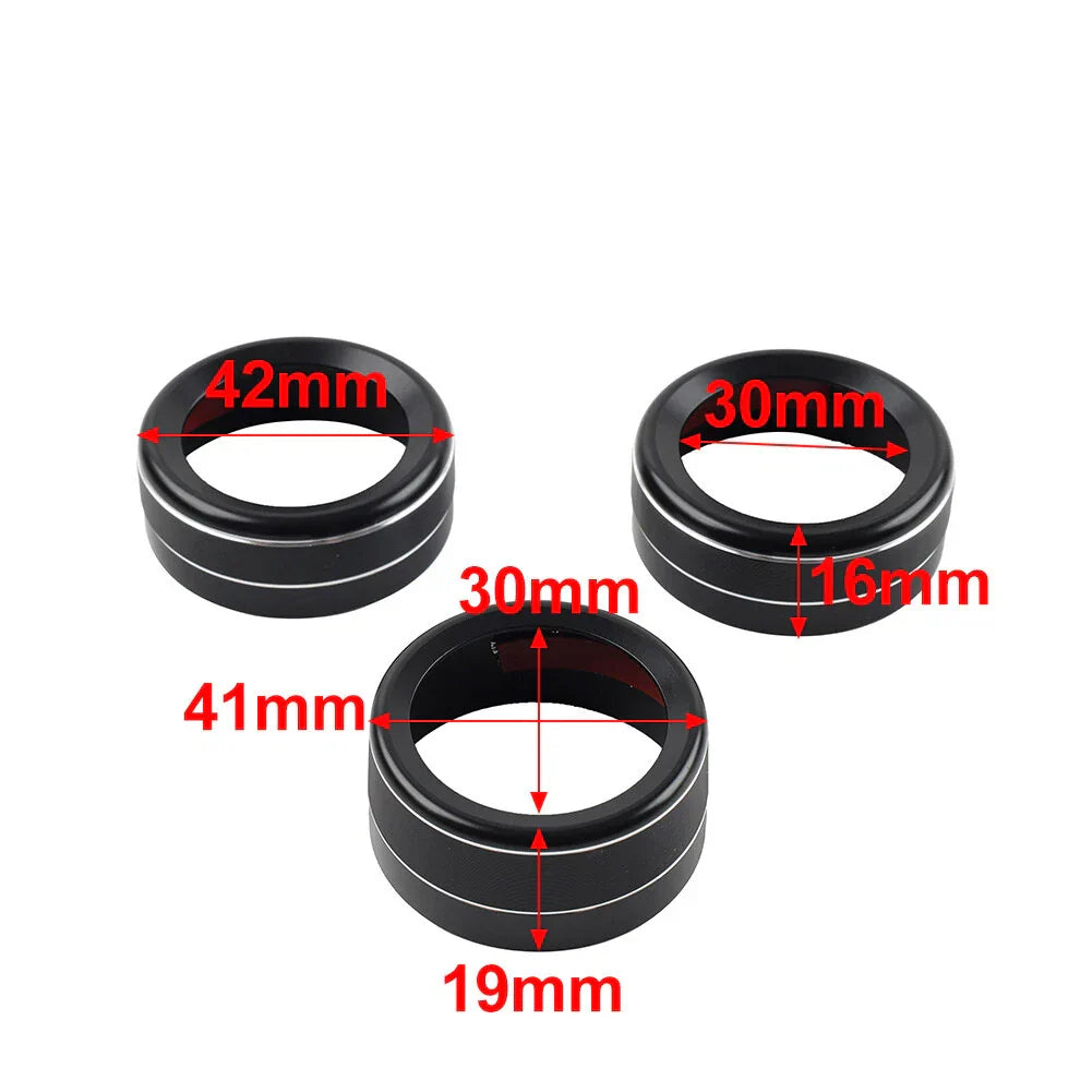 Black AC Climate Control Knob Ring Covers for Mazda 3, CX-5 (2014-2019)