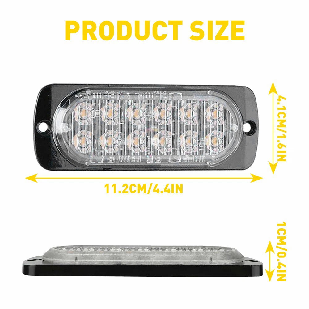 LED Amber Hazard Warning Beacon Light Bar for Universal Vehicles