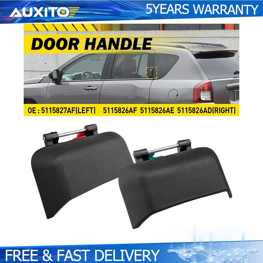 Set of 2 Rear Exterior Door Handles for Jeep Compass (2007–2016) 5115826AF 5115827AF