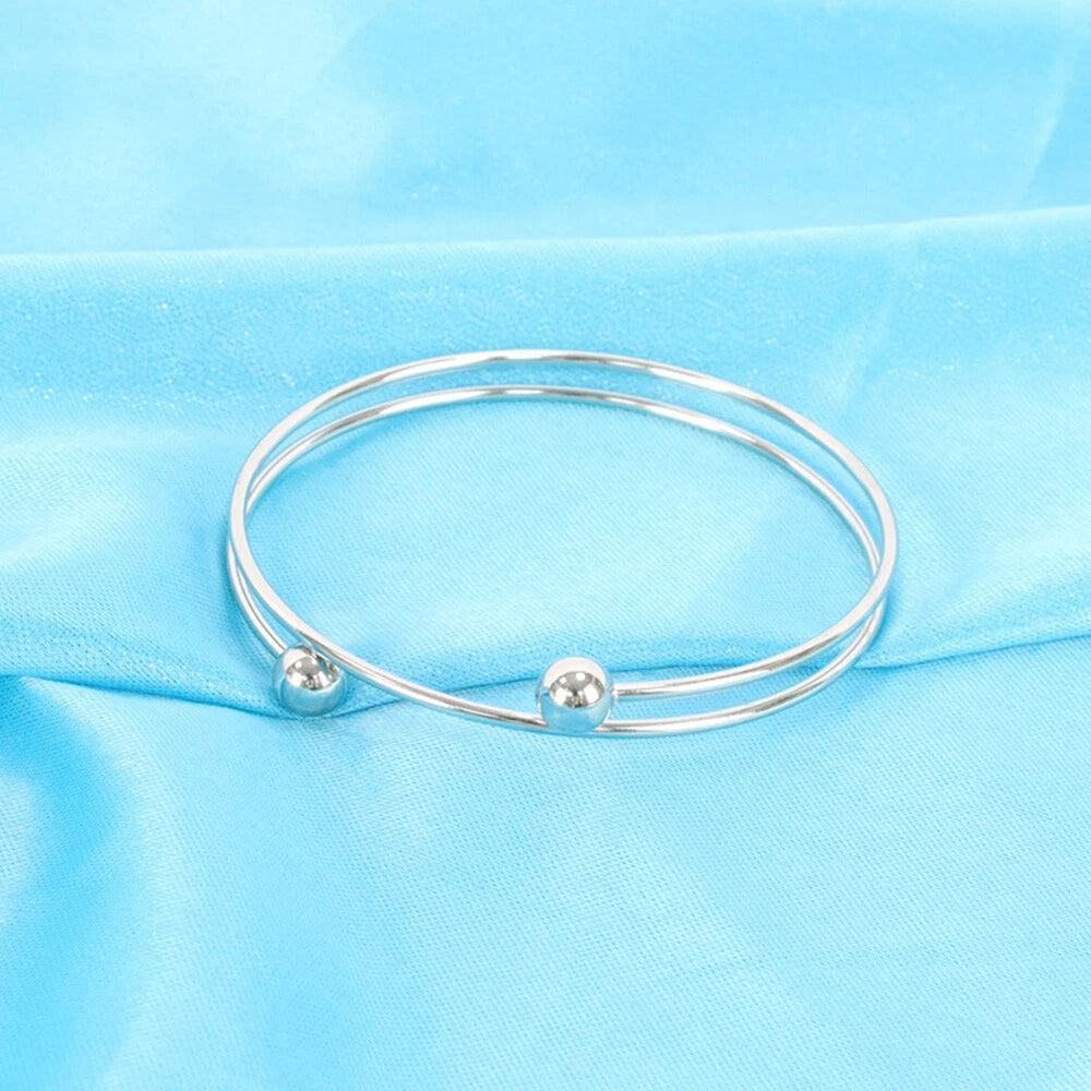 10PCS Adjustable Bangle Bracelet Blank Cuff with Removable Ball Bead