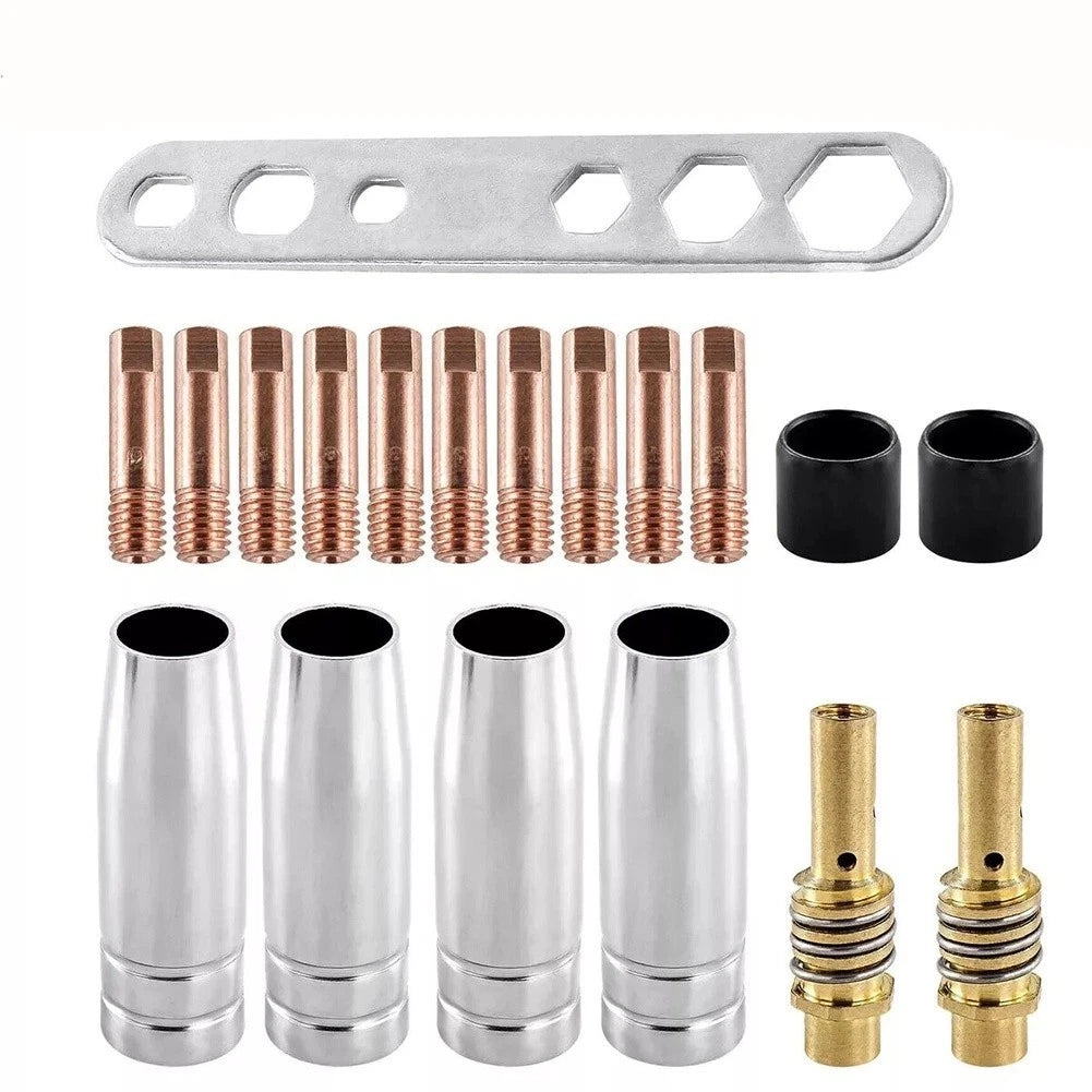 19 Piece Gas Nozzle & Contact Tip Set for MB15AK Torch (Compatible)