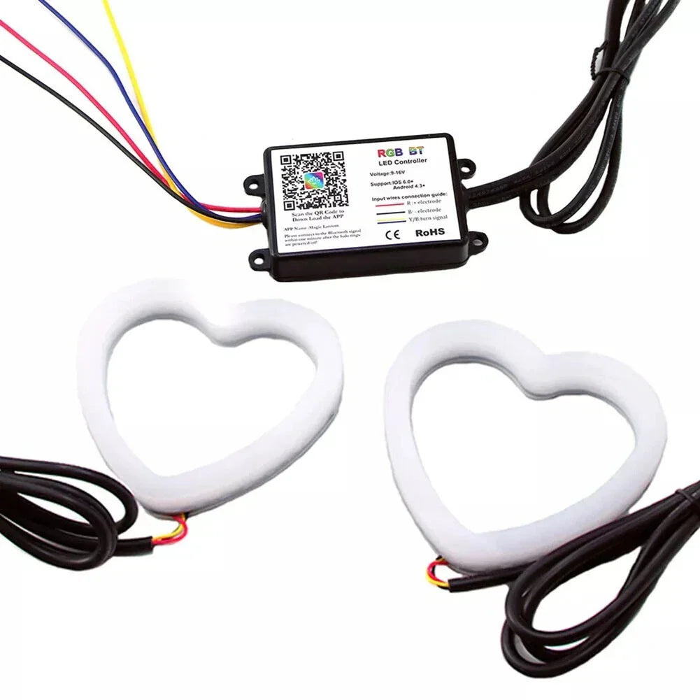 2 x Dynamic RGB Turning Signal Light Rings with High Brightness Design