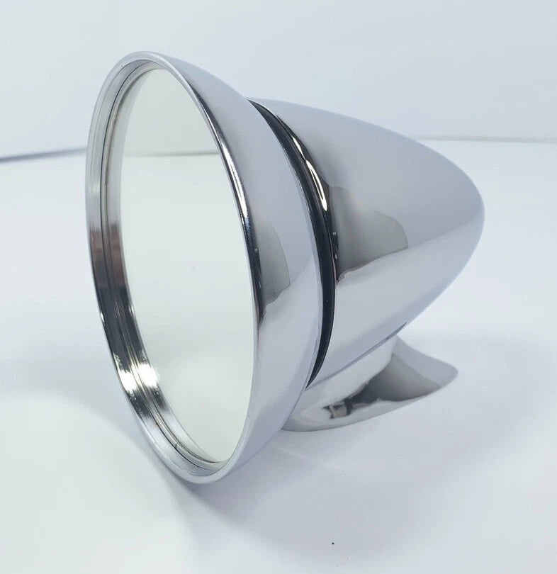 Chrome GT Racing Rear View Mirrors Bullet Style for Pair (4.5 in)